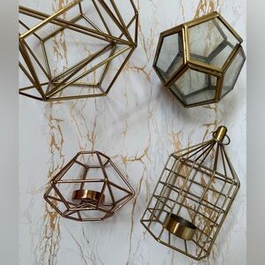 Geometric Metal Tealight Holders and decor - Gold & rose gold